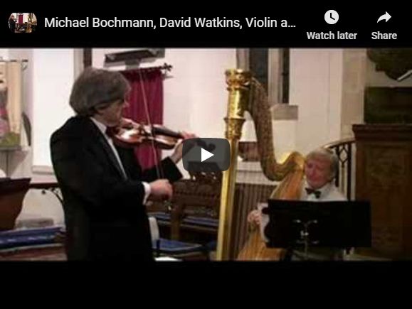See Michael performing with renowned harpist David Watkins